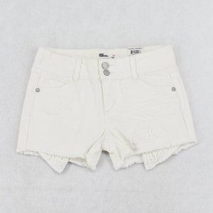 NEW Epic Threads Big Girls Frayed Hem Denim Shorts White Size 10